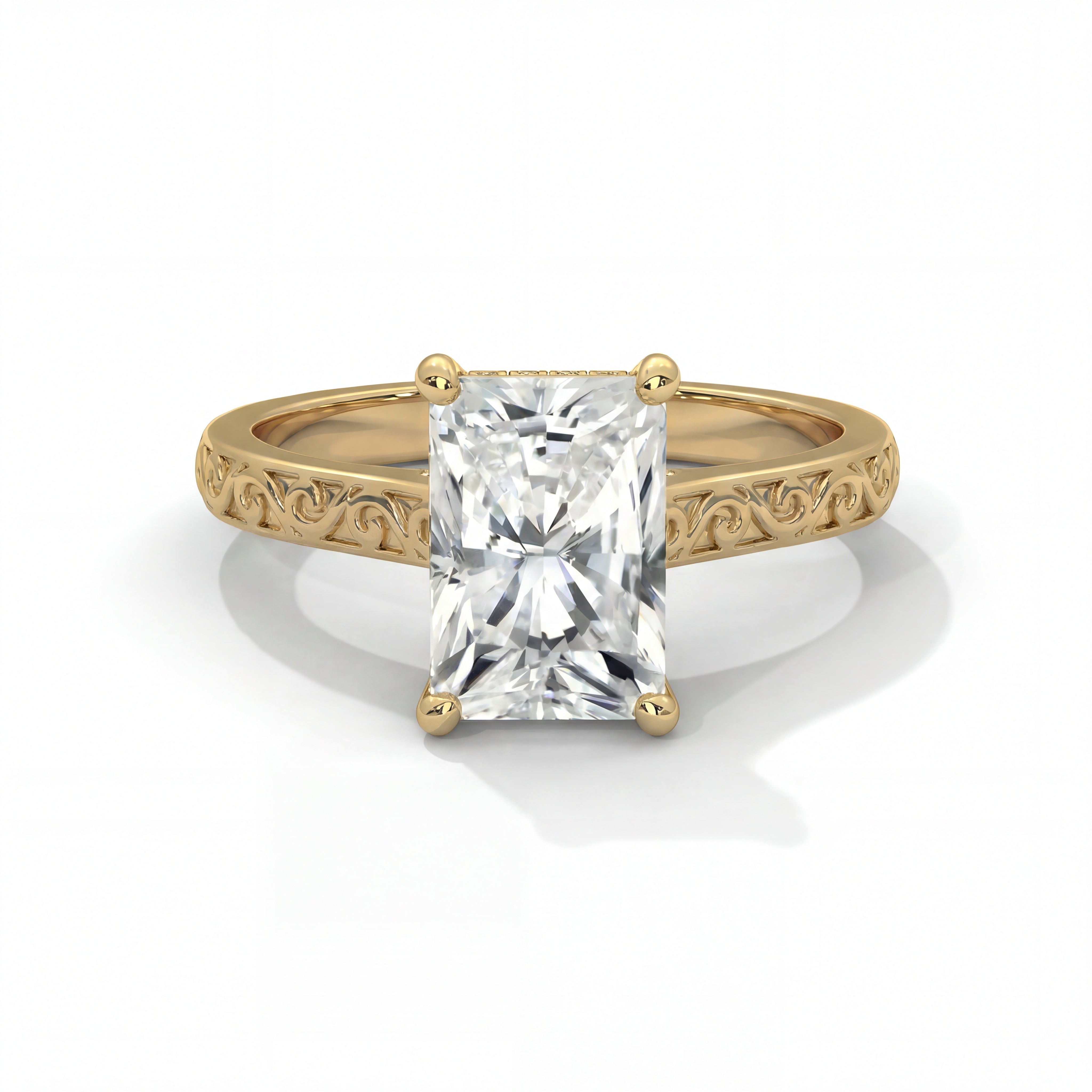 14k Yellow Gold / Radiant