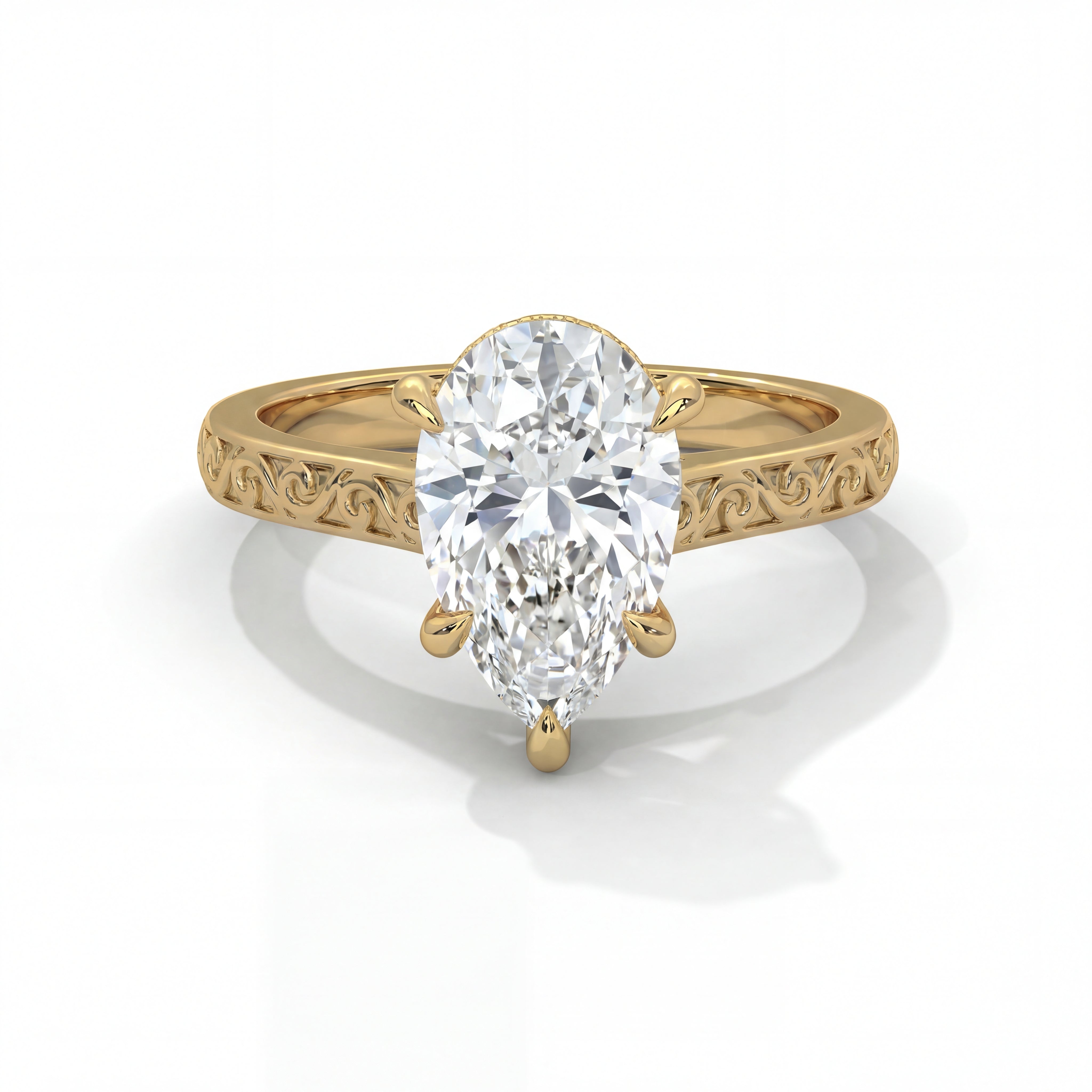 14k Yellow Gold / Pear