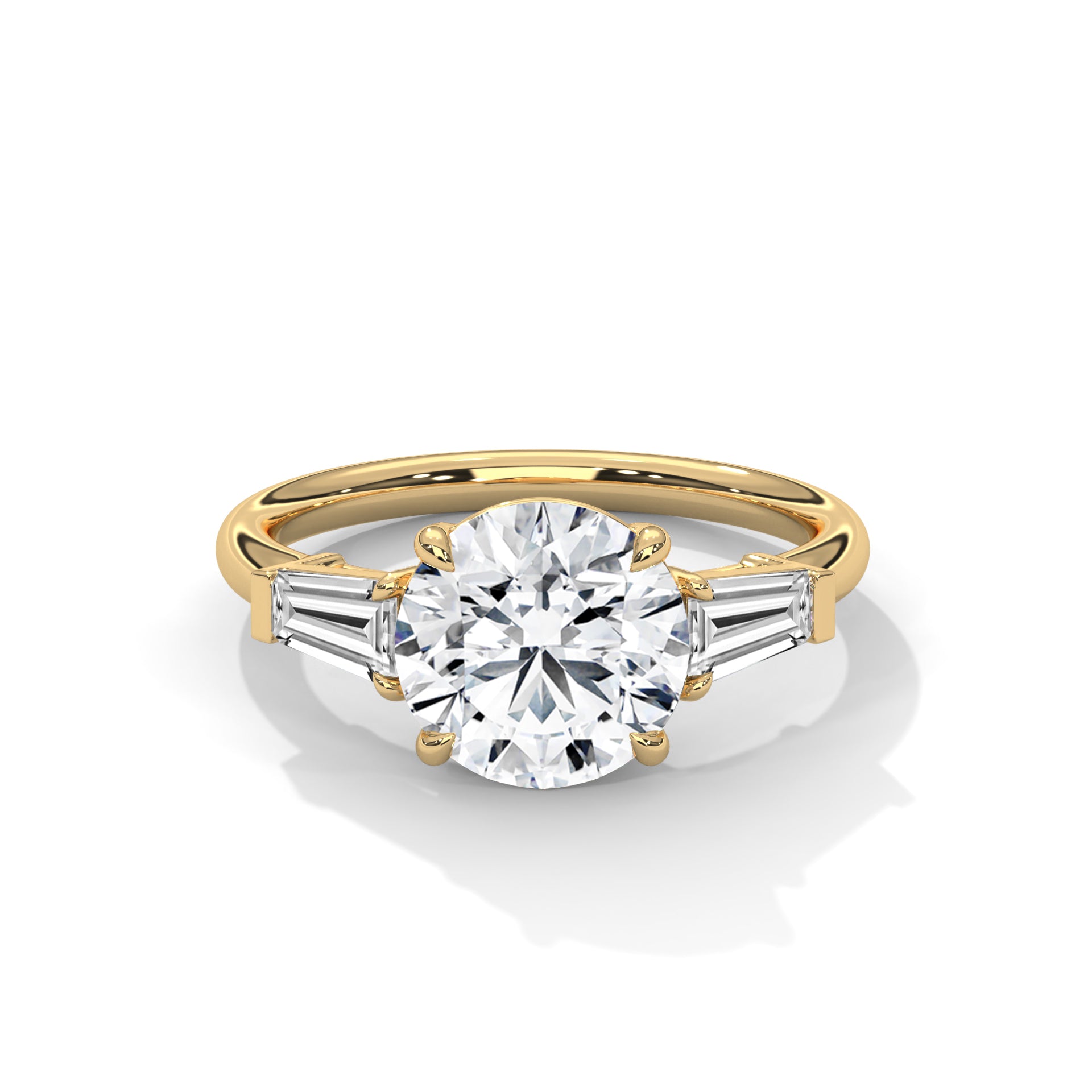14k Yellow Gold / Round
