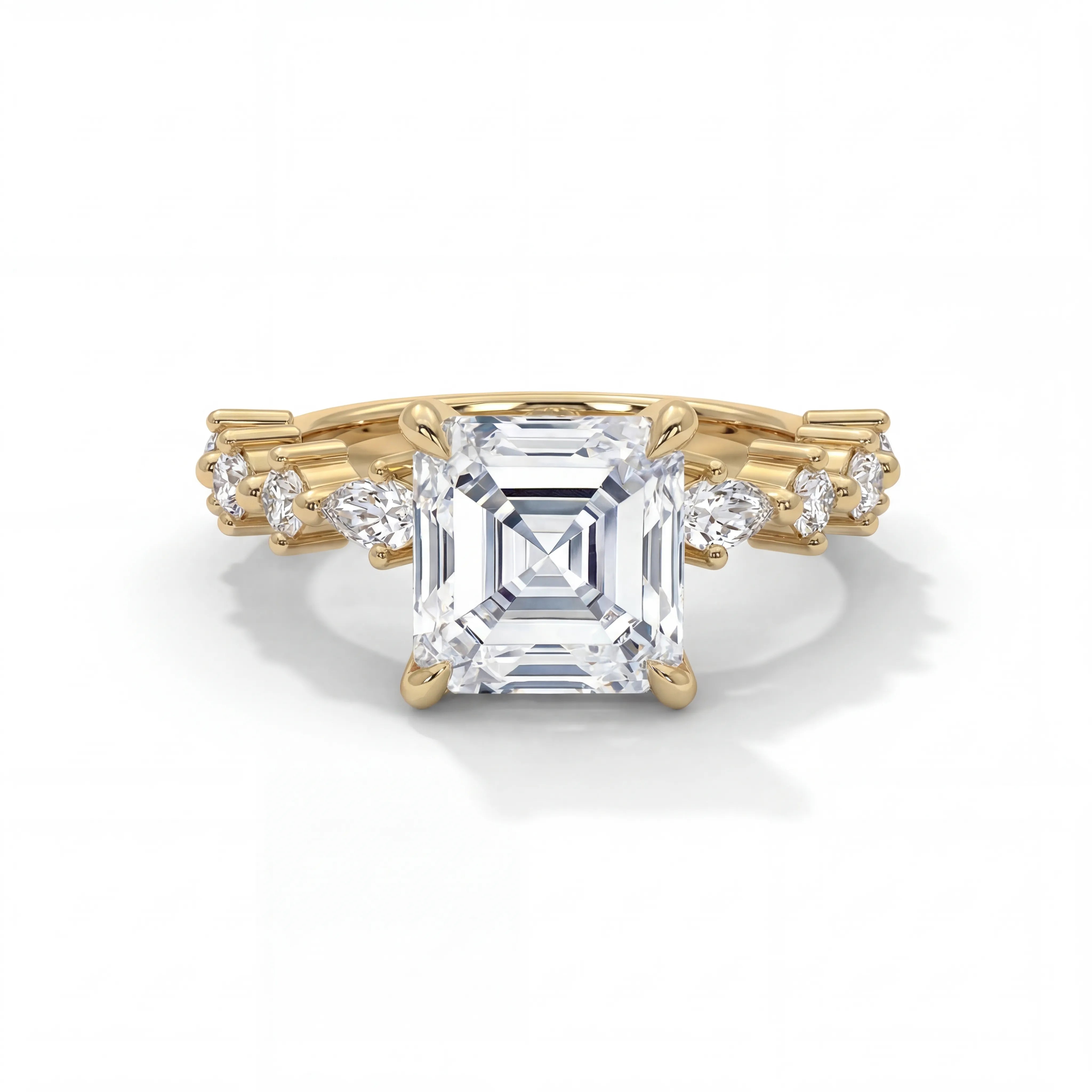 14k Yellow Gold / Asscher