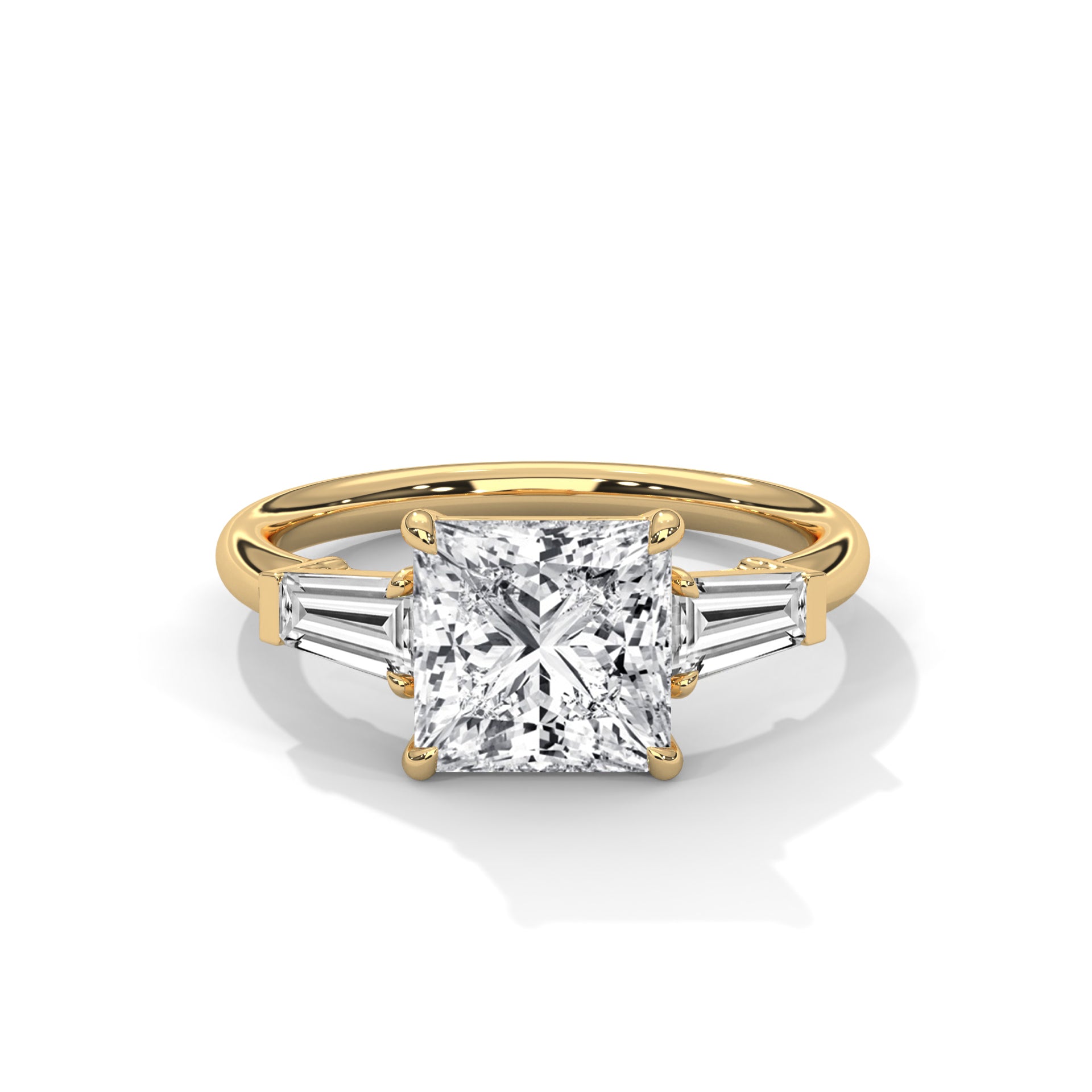 14k Yellow Gold / Princess