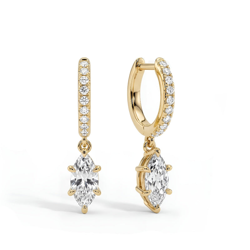 Marquise Pavé Lab-Grown Diamond Hoop Earrings