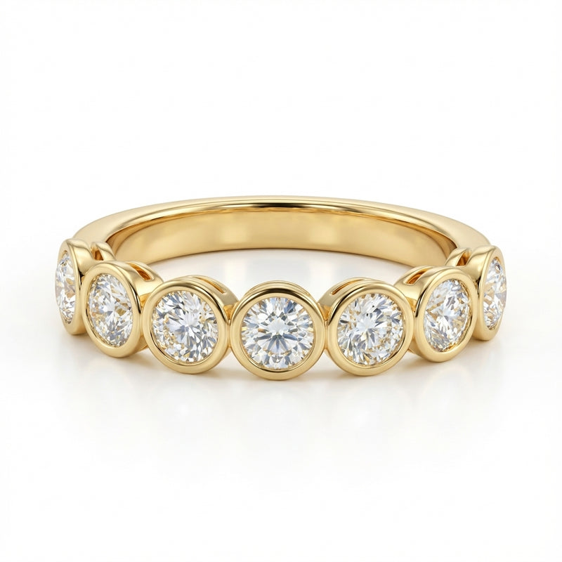 Seven-Stone Lab Grown Diamond Bezel Ring