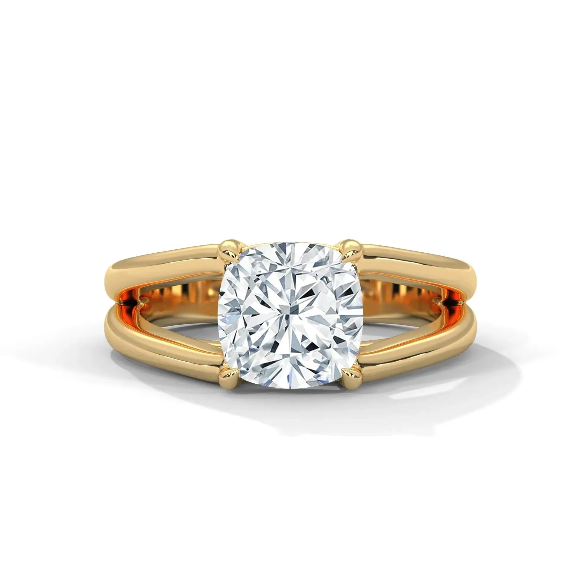 14k Yellow Gold / Cushion
