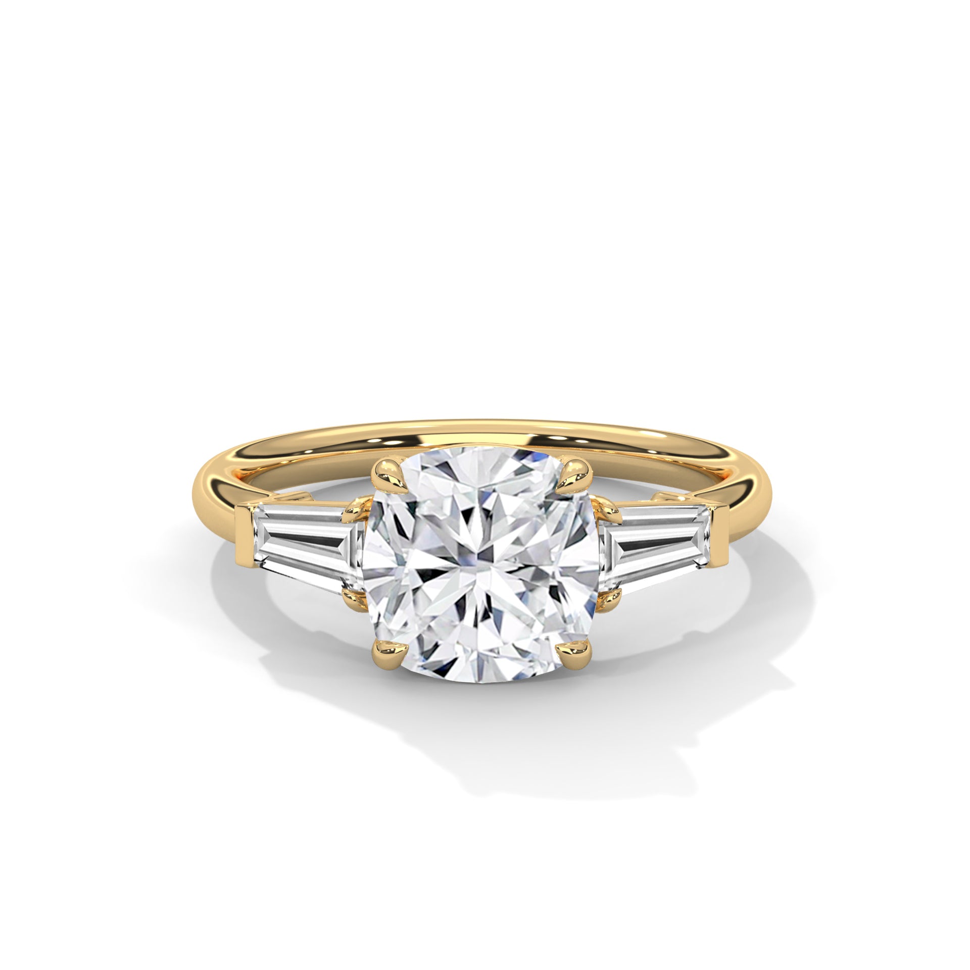 14k Yellow Gold / Cushion