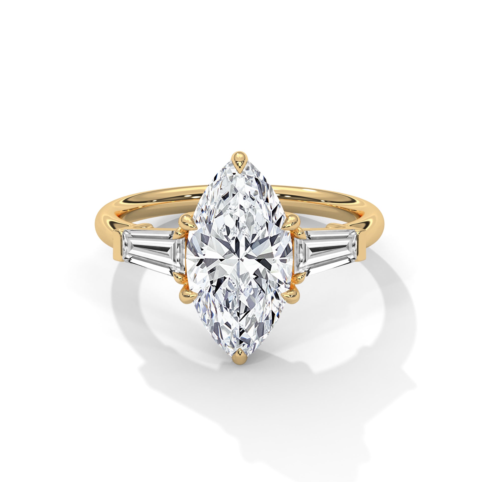 14k Yellow Gold / Marquise