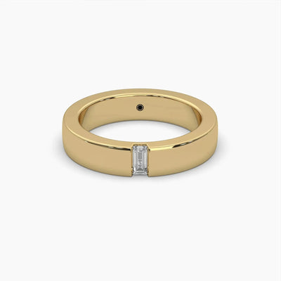 Men's Baguette Diamond Wedding Ring: 14k Gold