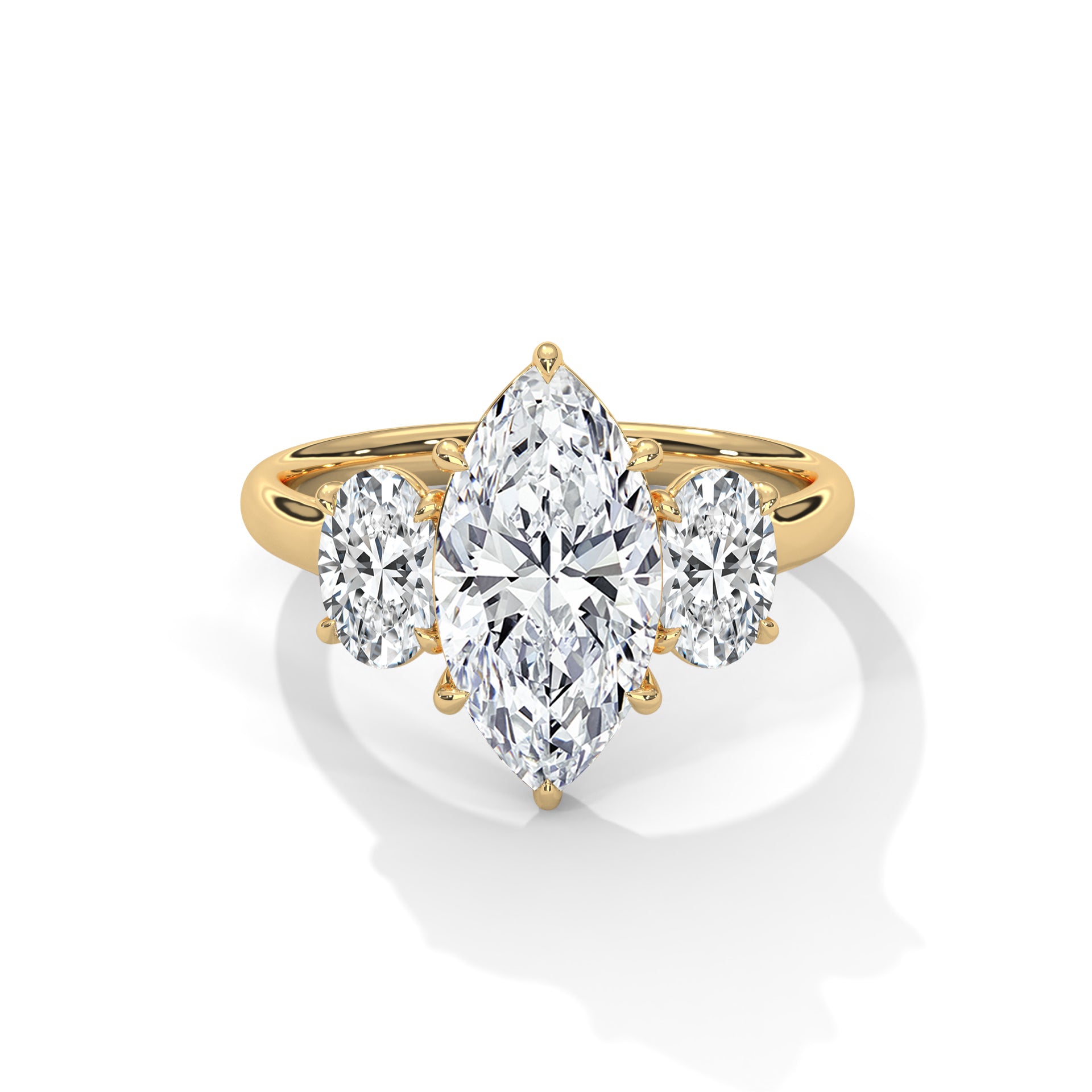 14k Yellow Gold / Marquise