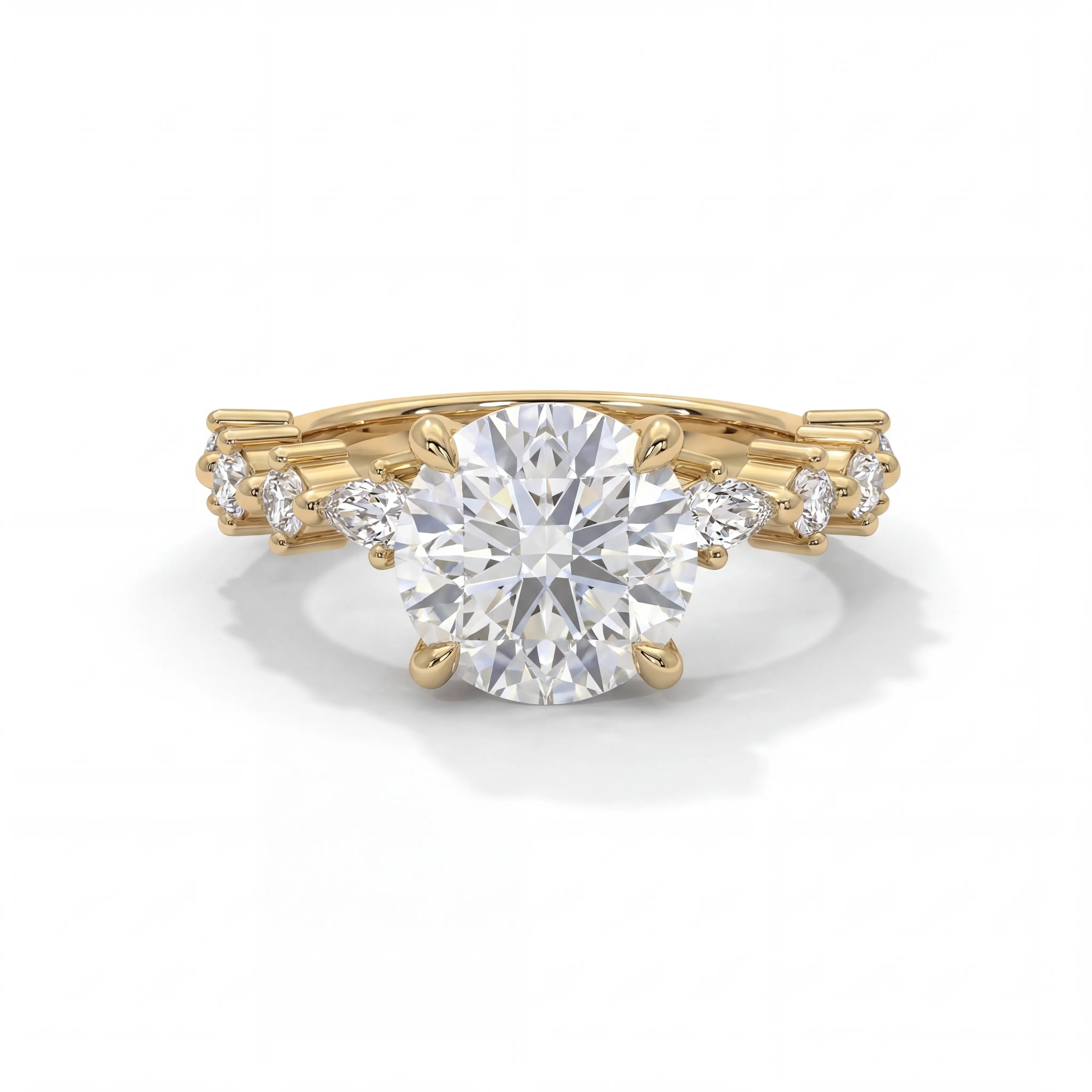 14k Yellow Gold / Round
