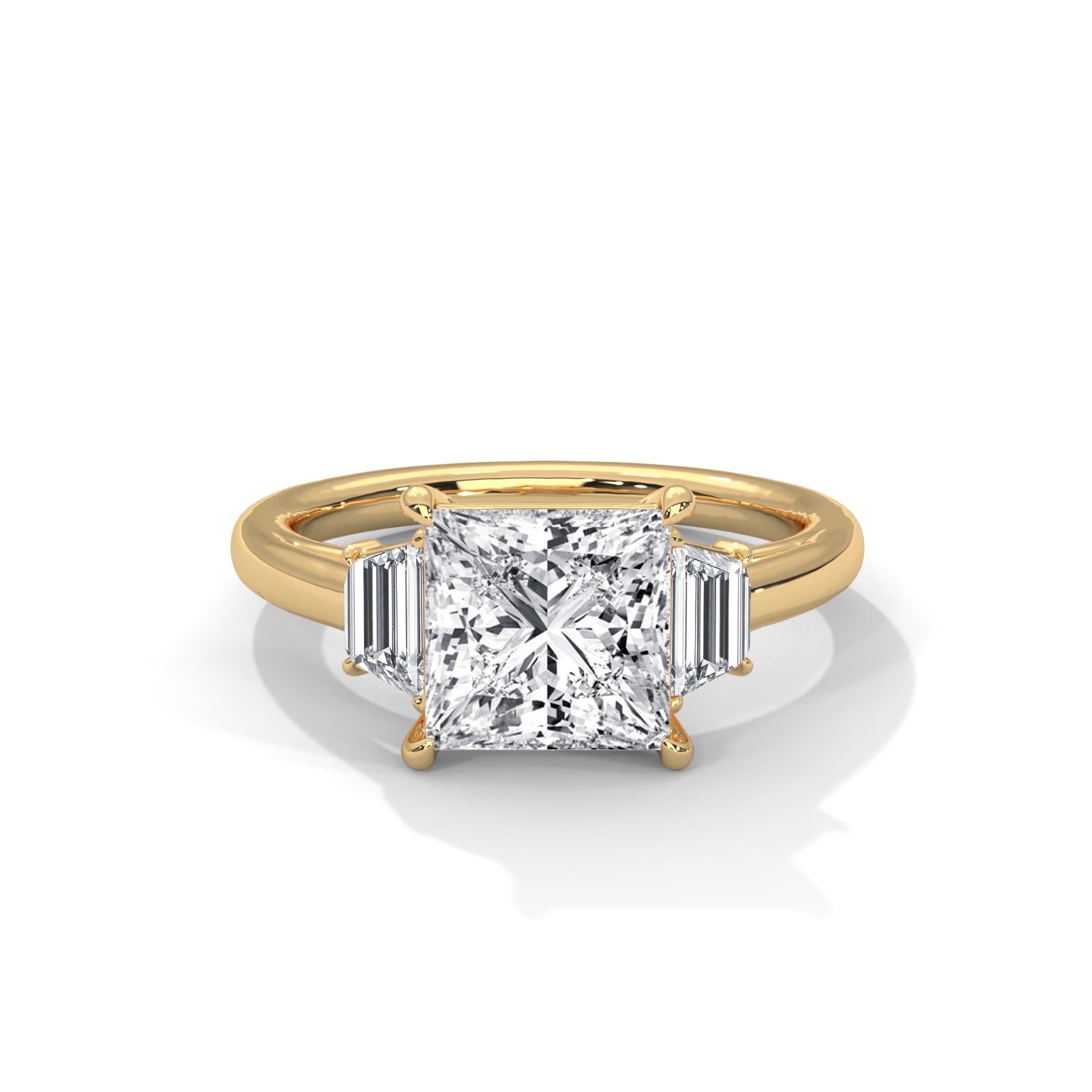 14k Yellow Gold / Princess