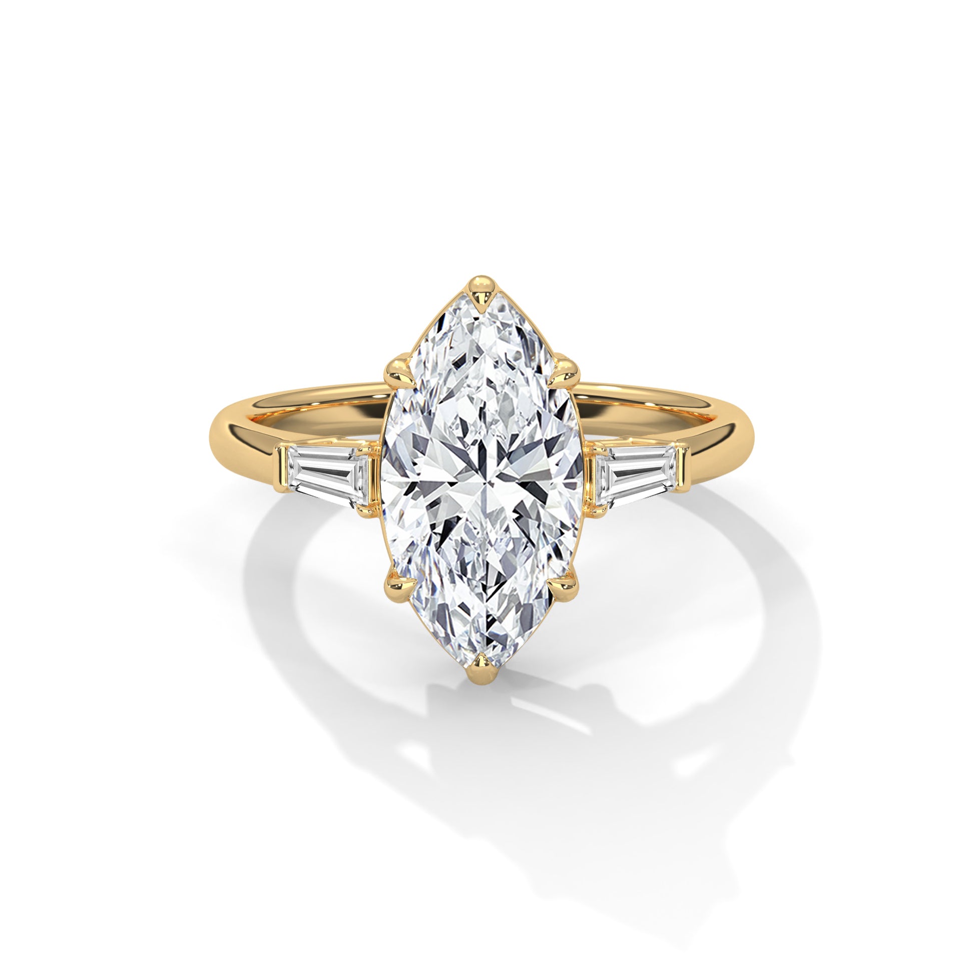 14k Yellow Gold / Marquise