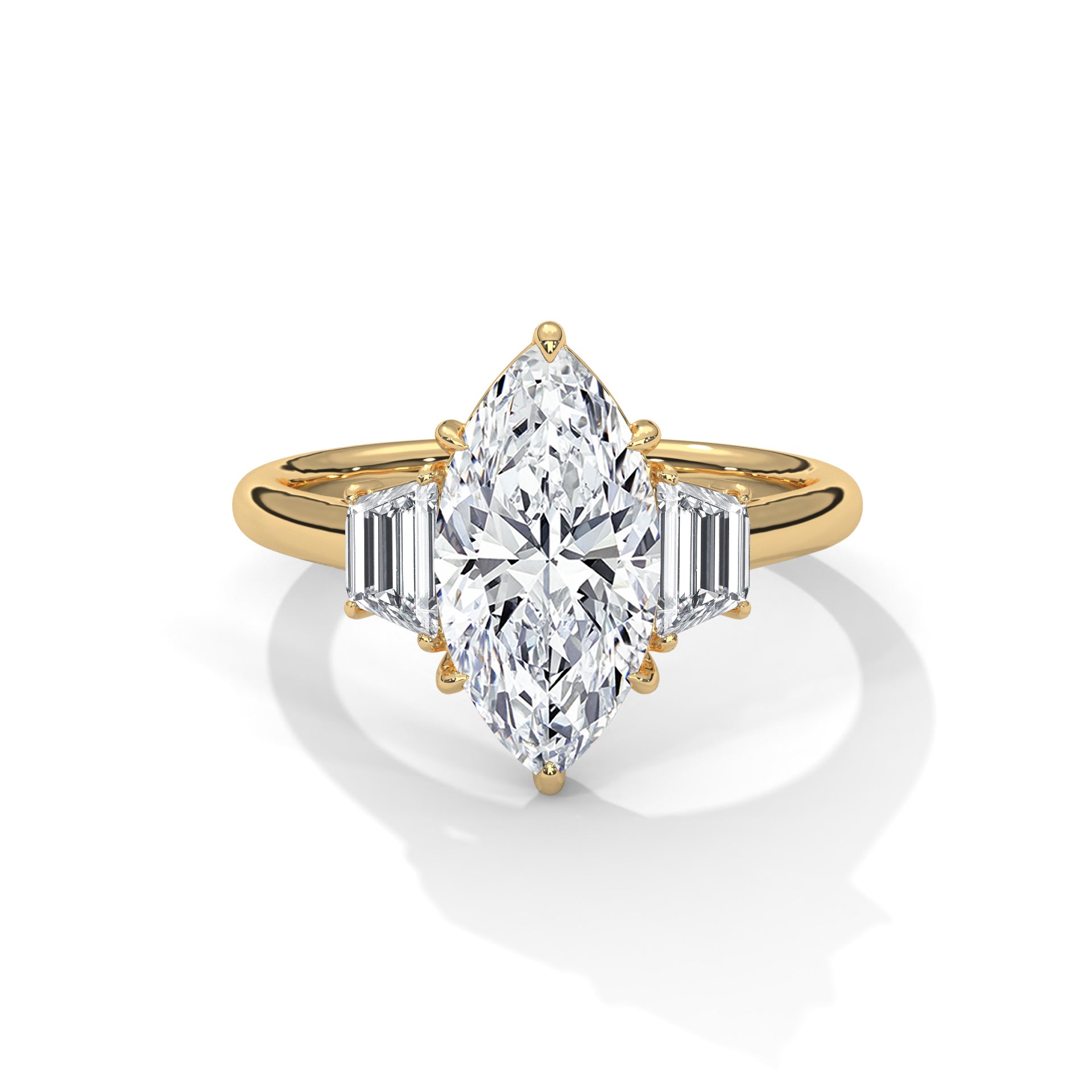 14k Yellow Gold / Marquise