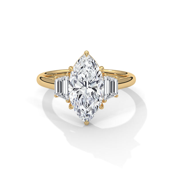 Three Stone Step Cut Trapezoid Setting