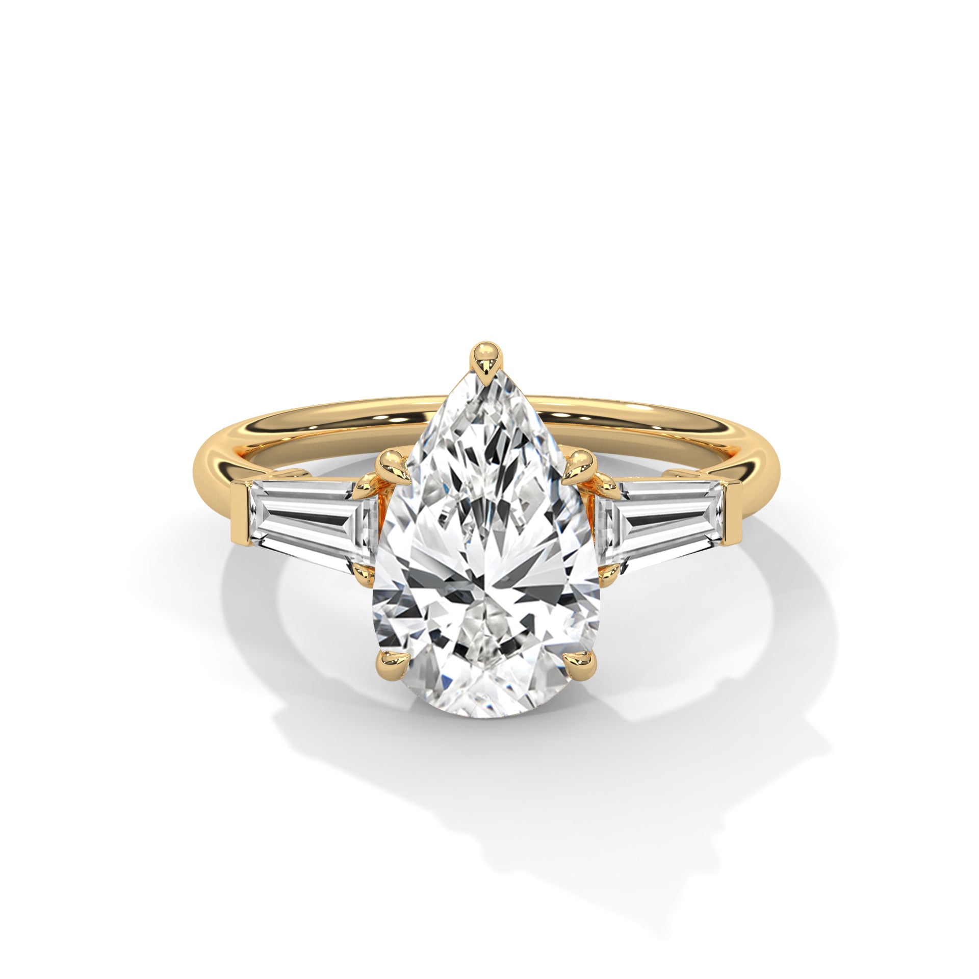 14k Yellow Gold / Pear