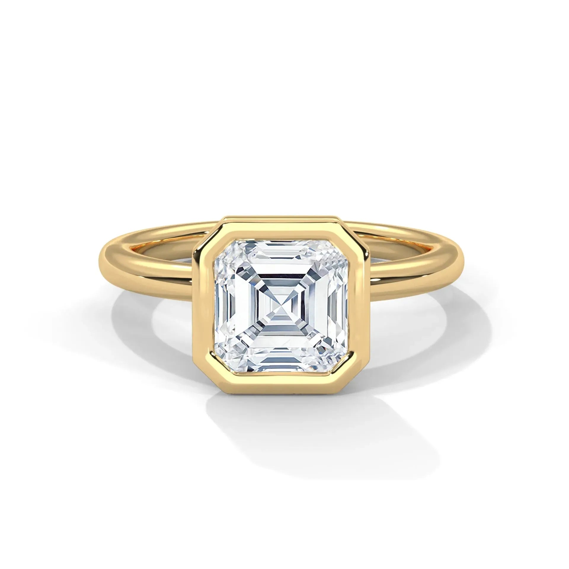 14k Yellow Gold / Asscher