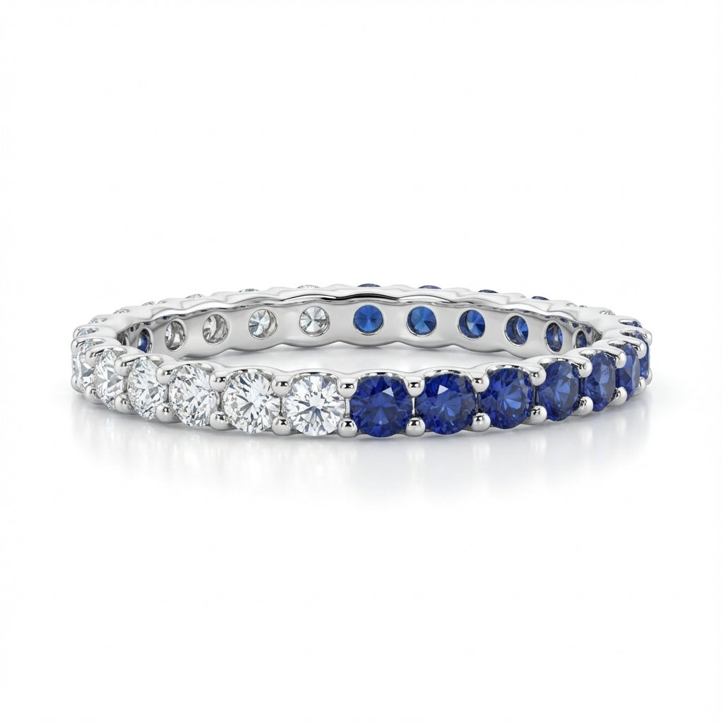 Sapphire and Diamond Eternity Band