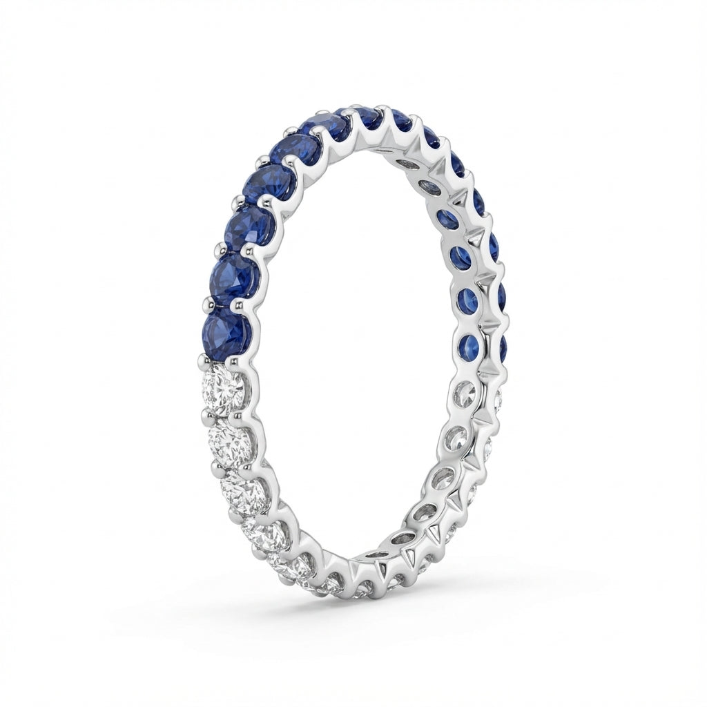 Sapphire and Diamond Eternity Band