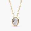 Harlow Bezel Oval Lab-Grown Diamond Pendant Necklace