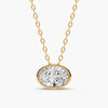 Harlow East-West Bezel Oval Lab-Grown Diamond Pendant Necklace