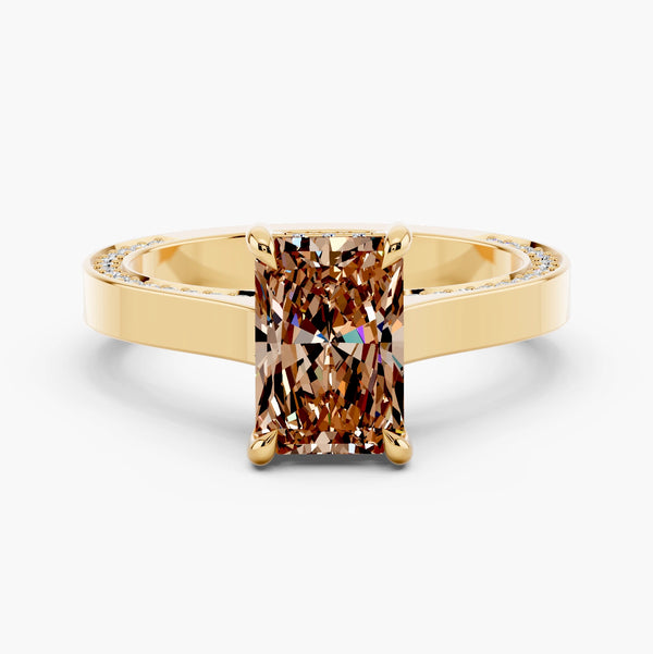 Hidden Crown Pavé Champagne Setting Ring