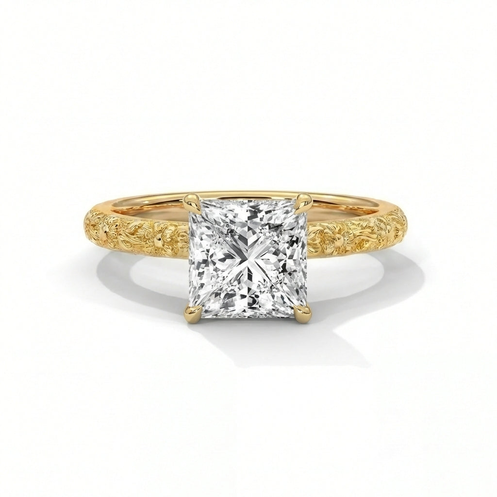 14k Yellow Gold / Princess