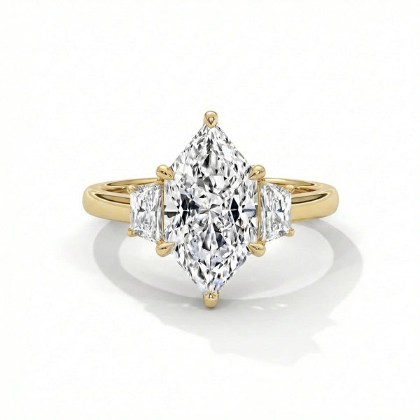 Three Stone Brilliant Trapezoid Setting