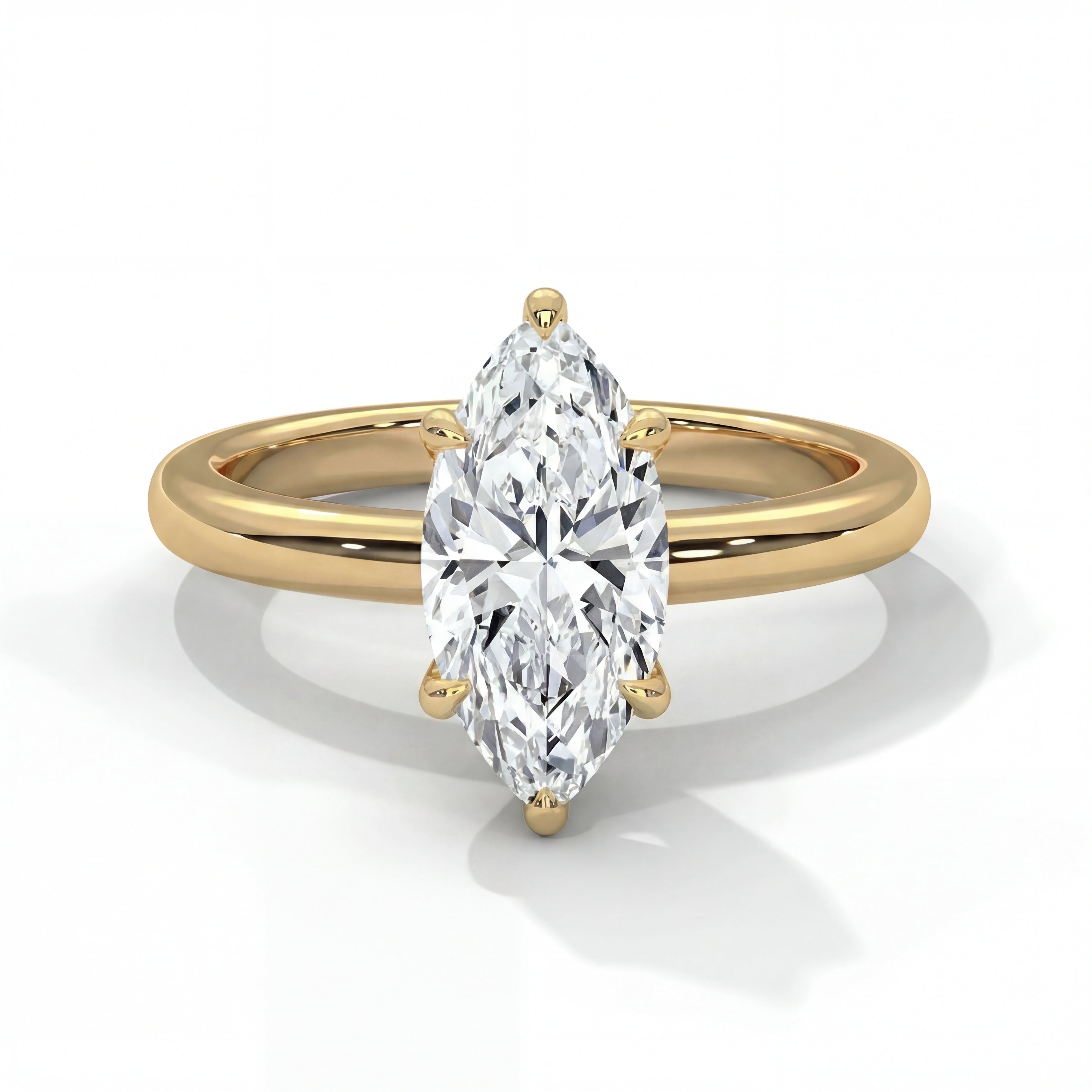 14k Yellow Gold / Marquise