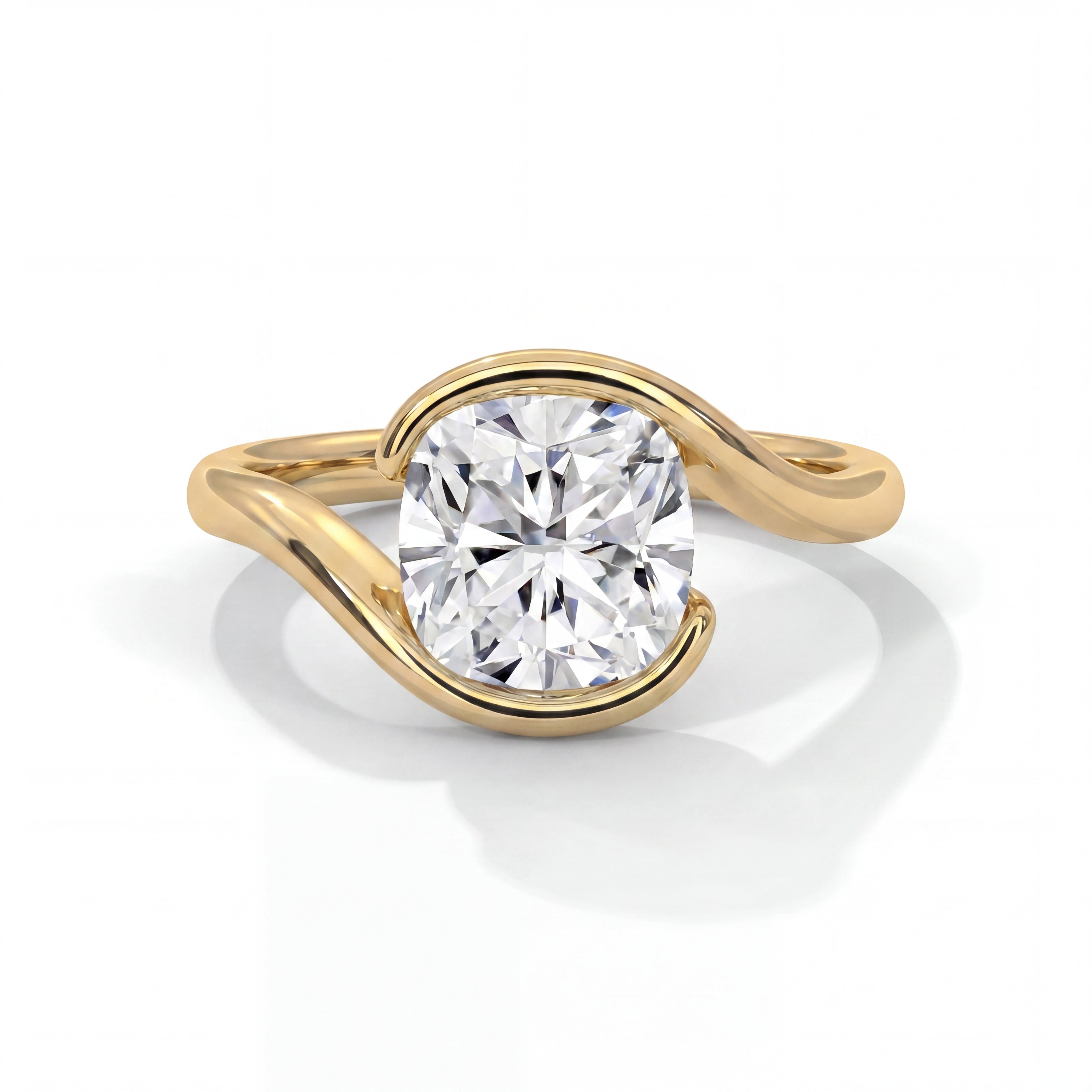 14k Yellow Gold / Cushion