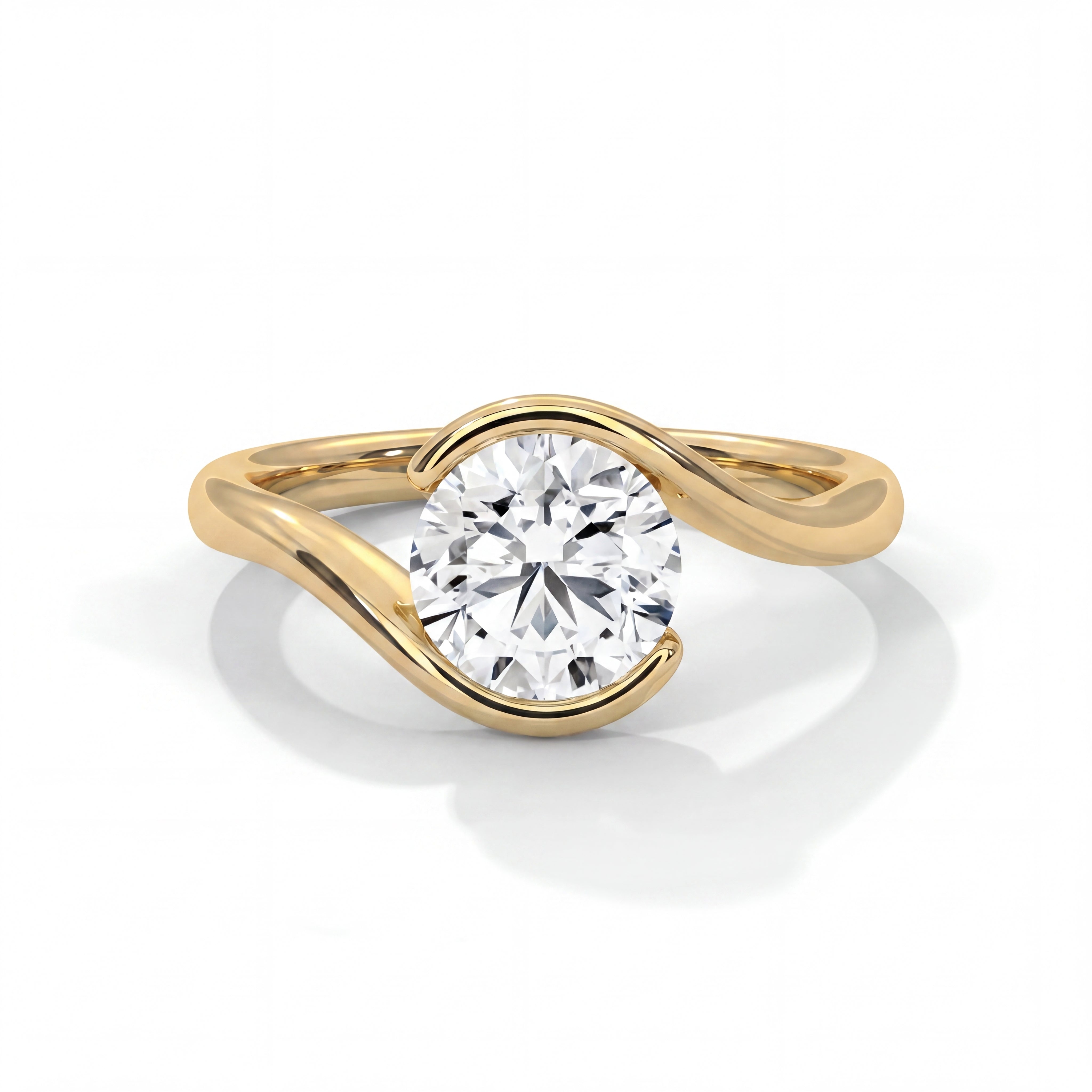 14k Yellow Gold / Round