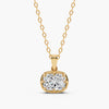 Long Cushion Lab-Grown Diamond Pendant Necklace