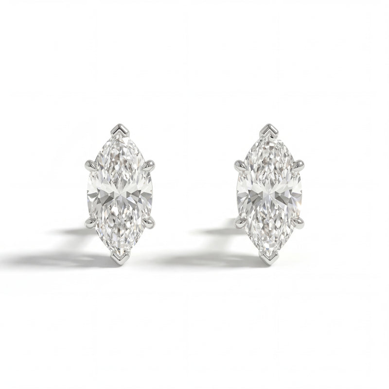 Marquise 6-Prong Lab-Grown Diamond Stud Earrings