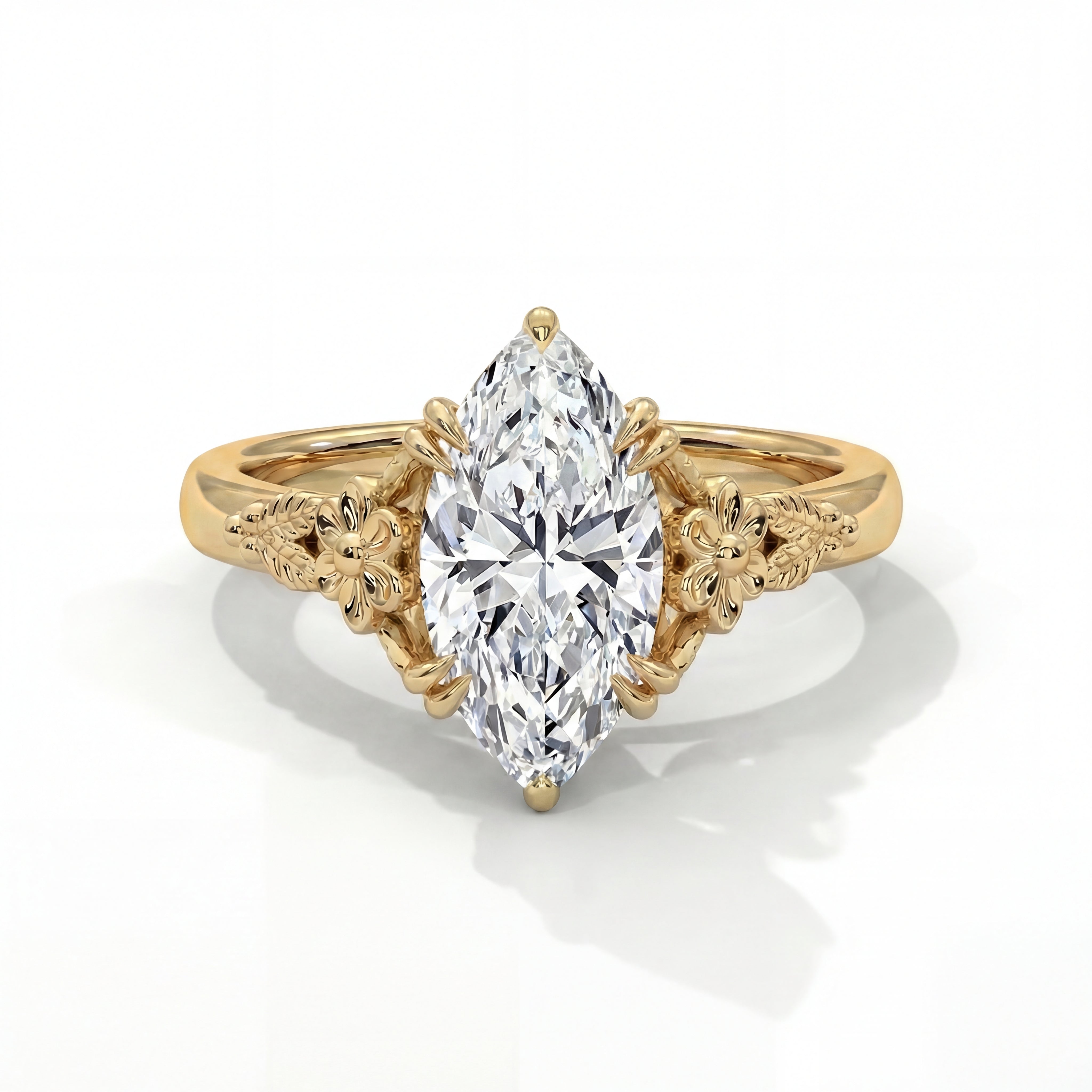 14k Yellow Gold / Marquise