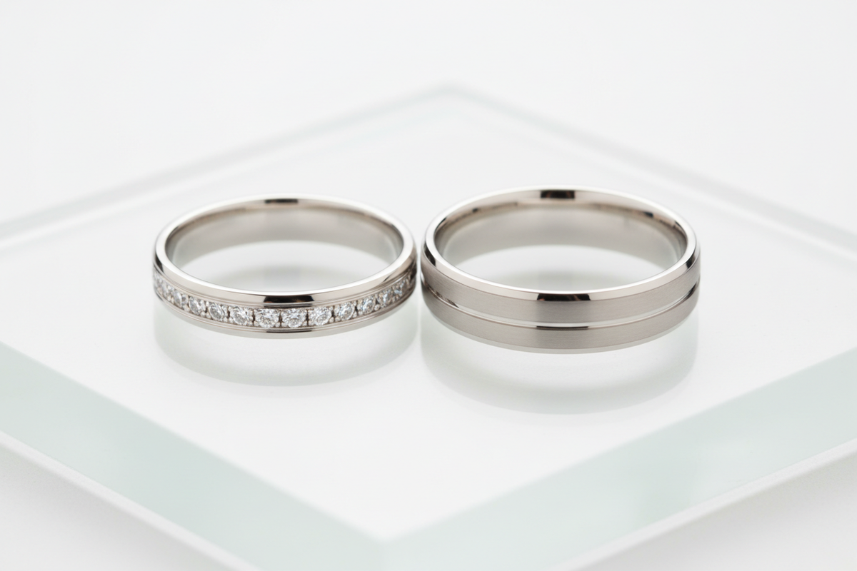 Matching wedding bands for couples