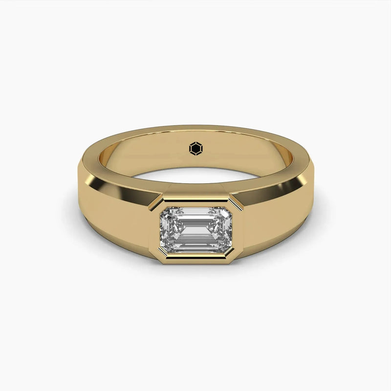 1ctw Emerald Diamond Men's Wedding Ring