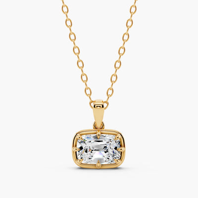Old Mine Cut Lab-Grown Diamond Pendant Necklace