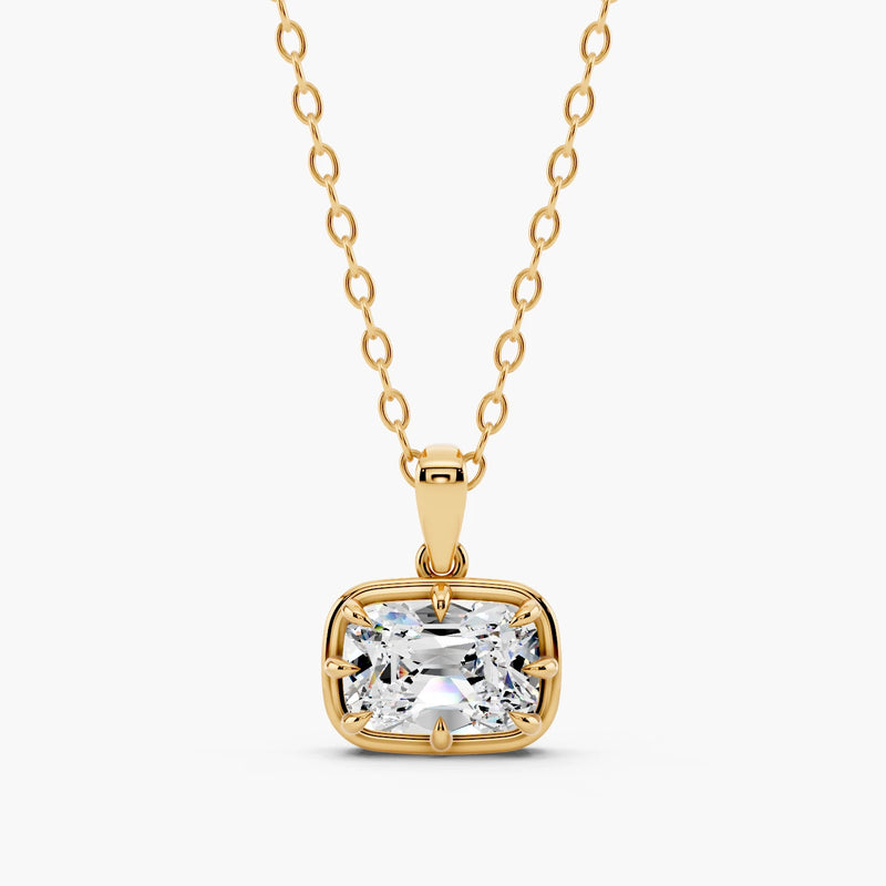Old Mine Cut Lab-Grown Diamond Pendant Necklace