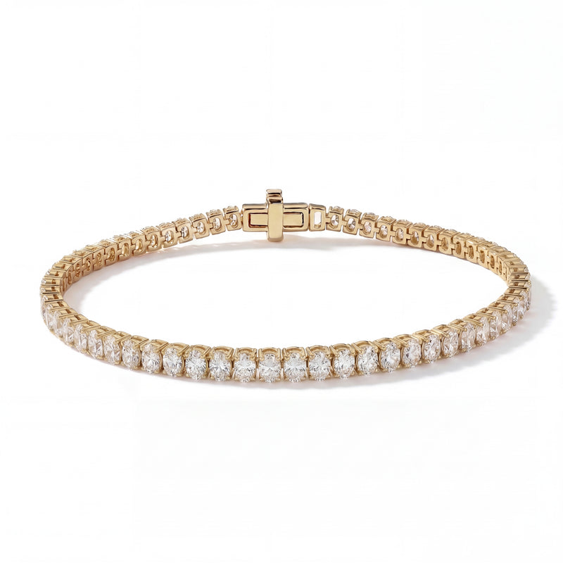 Oval 4-Prong Lab-Grown Diamond Tennis Bracelet