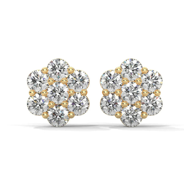 Floral Cluster Lab-Grown Diamond Stud Earrings