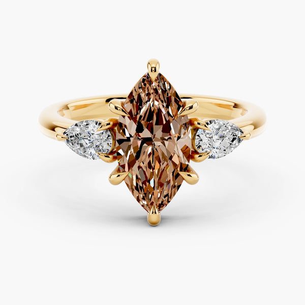 Paloma Three Stone Champagne Setting