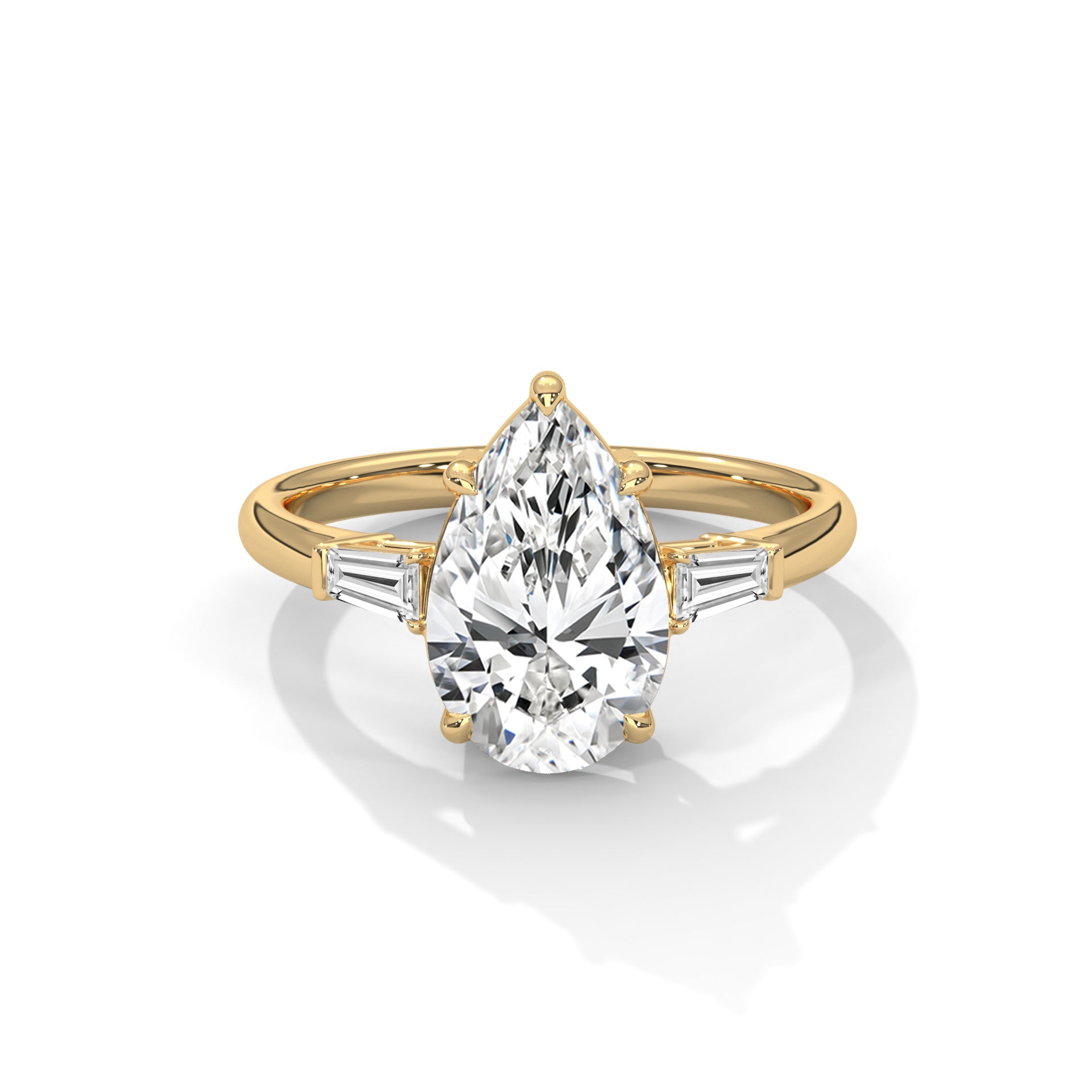 14k Yellow Gold / Pear