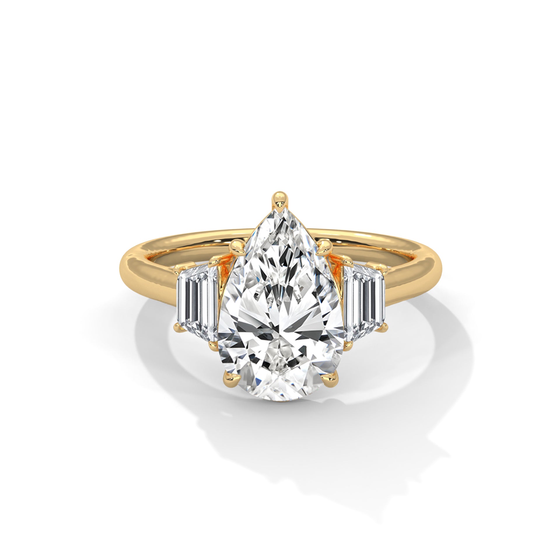 14k Yellow Gold / Pear
