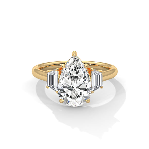 Three Stone Step Cut Trapezoid Setting