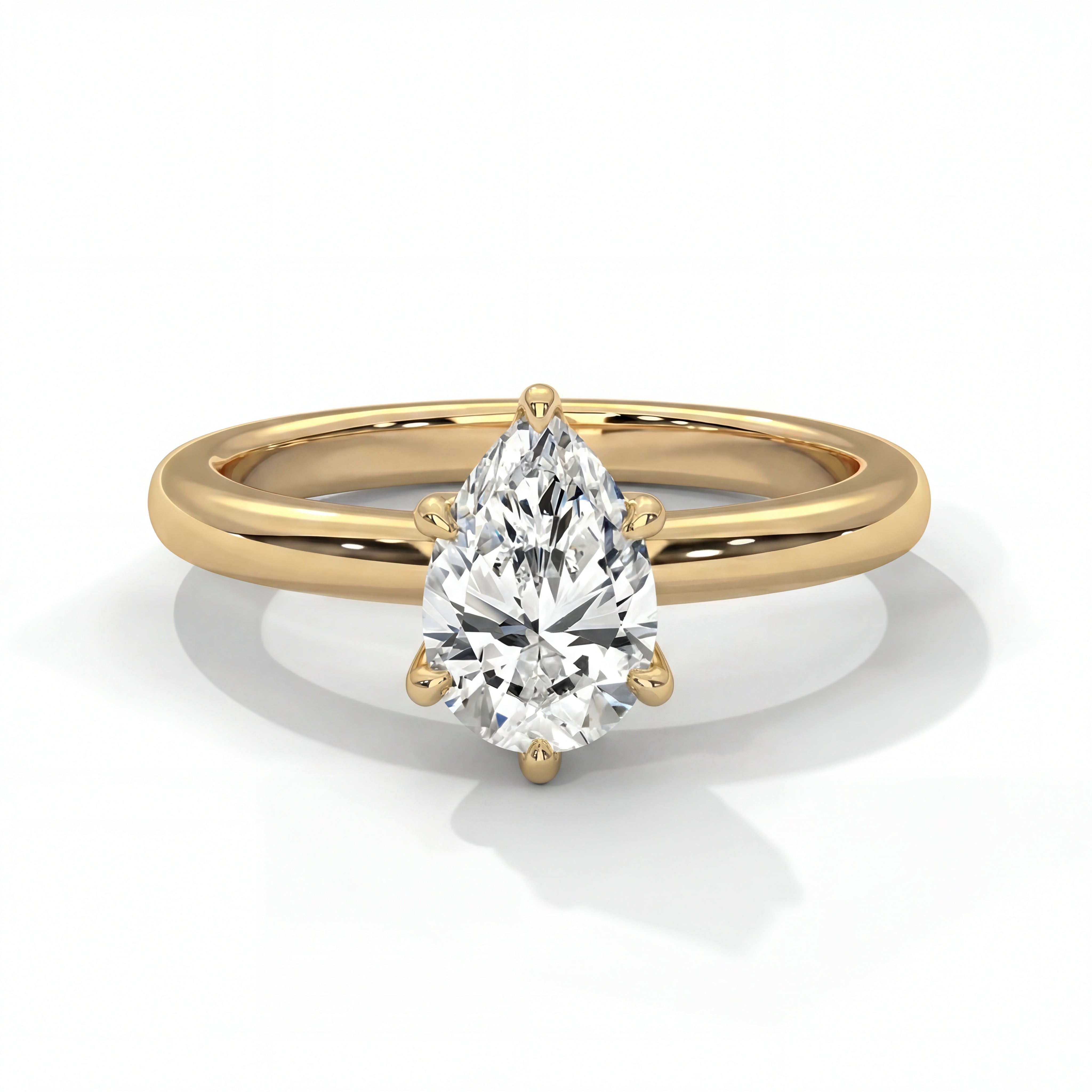 14k Yellow Gold / Pear