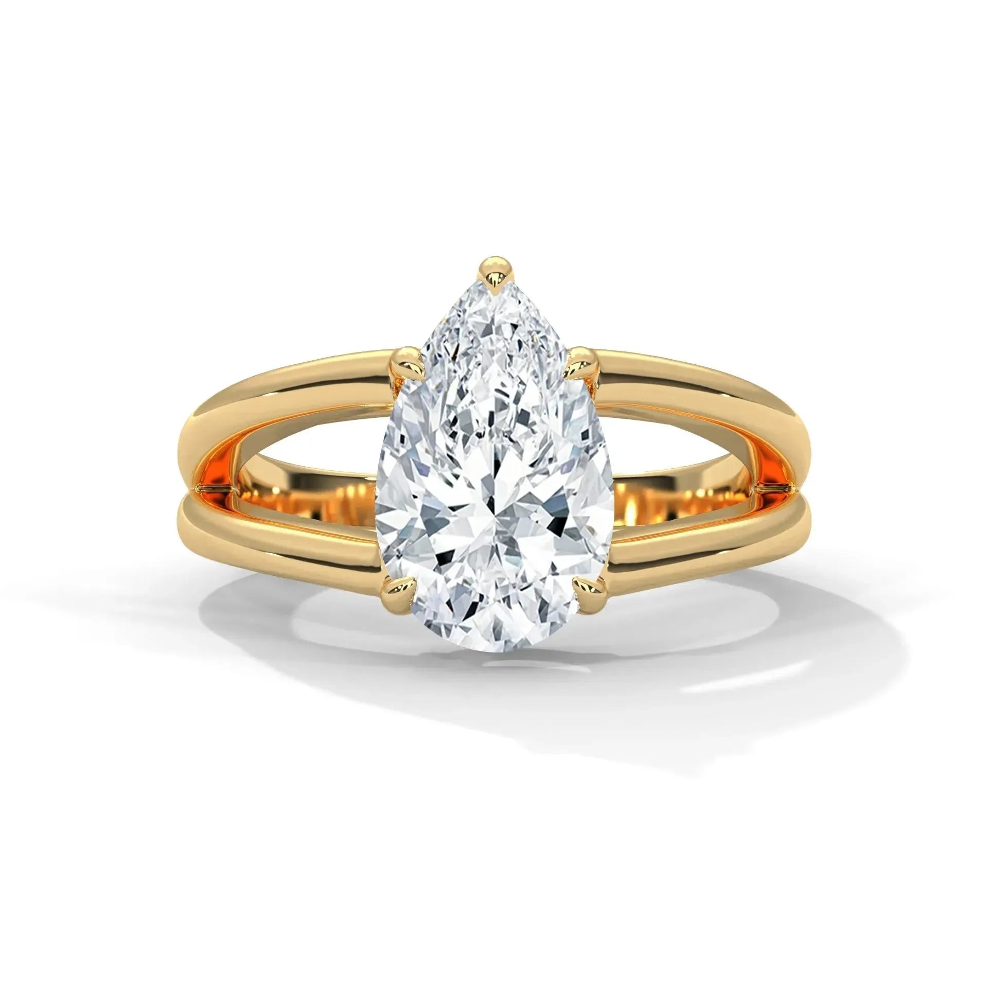14k Yellow Gold / Pear
