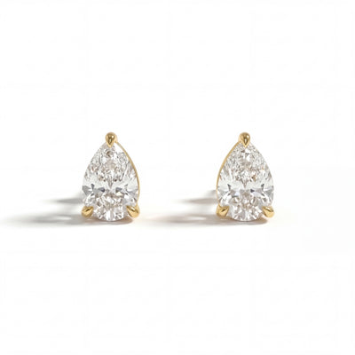 Pear Diamond Stud Earrings - 0.5ctw