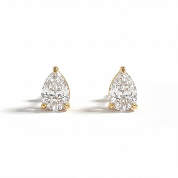 Pear 3-Prong Lab-Grown Diamond Stud Earrings