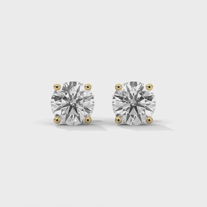 Lab-Grown Diamond Round 4 Prong Stud Earrings