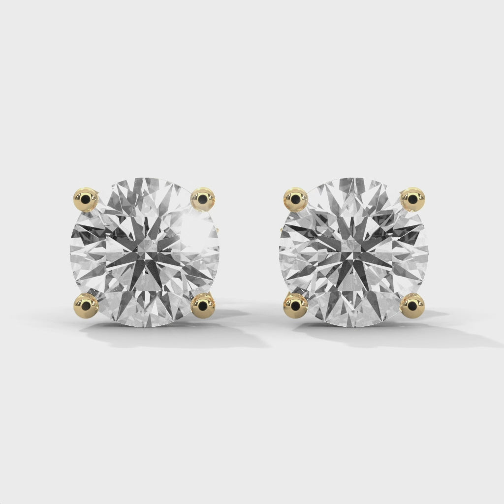 Lab-Grown Diamond Round 4 Prong Stud Earrings