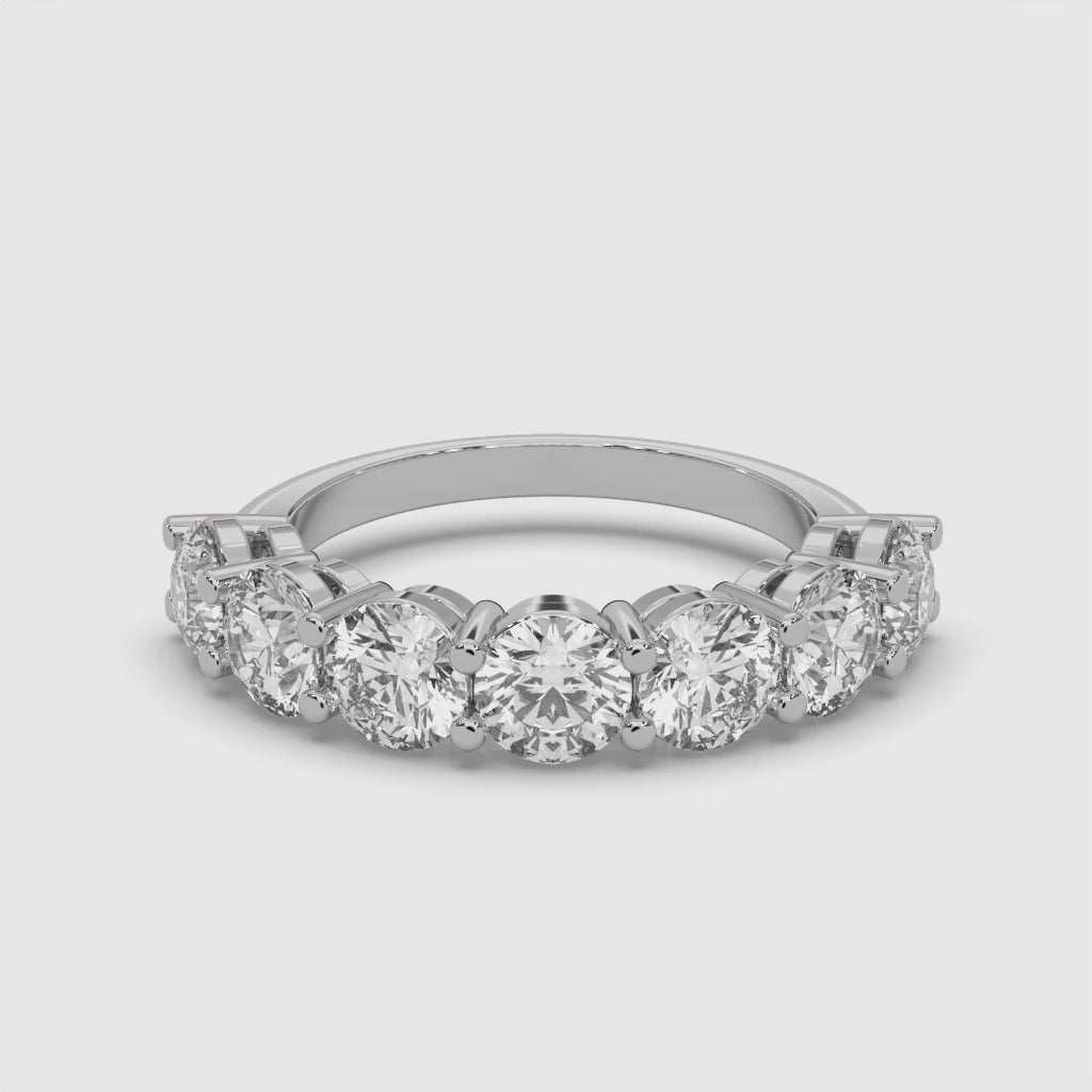 3ct Half Eternity Round Lab Grown Diamond Anniversary Band | 14k Gold