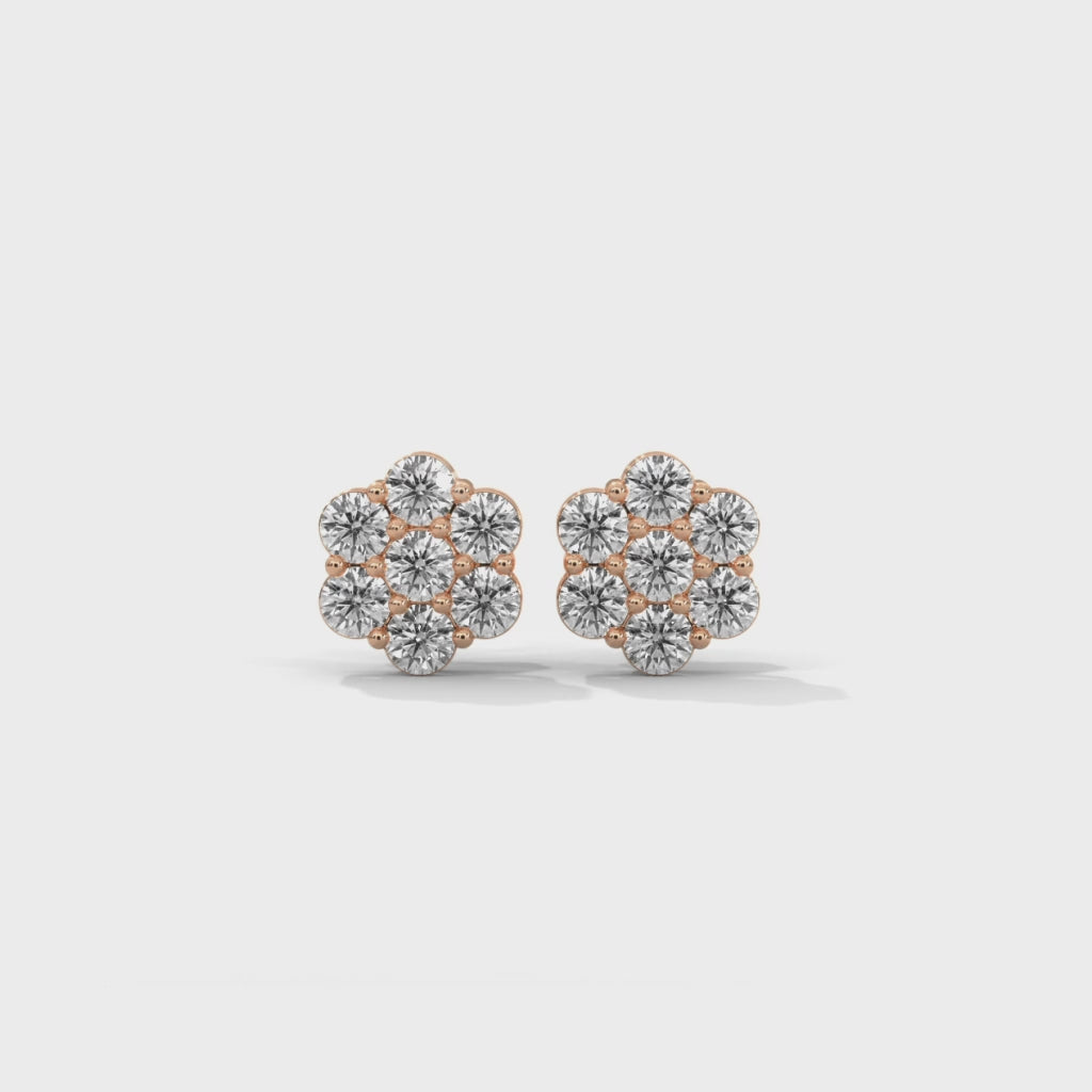 Floral Cluster Diamond Studs